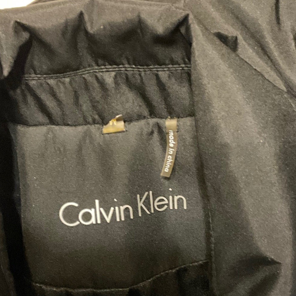 Calvin Klein Rain/Trench Coat Black size Medium - Picture 7 of 11